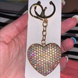 Aurora borealis Heart purse/ bag charm Keychain